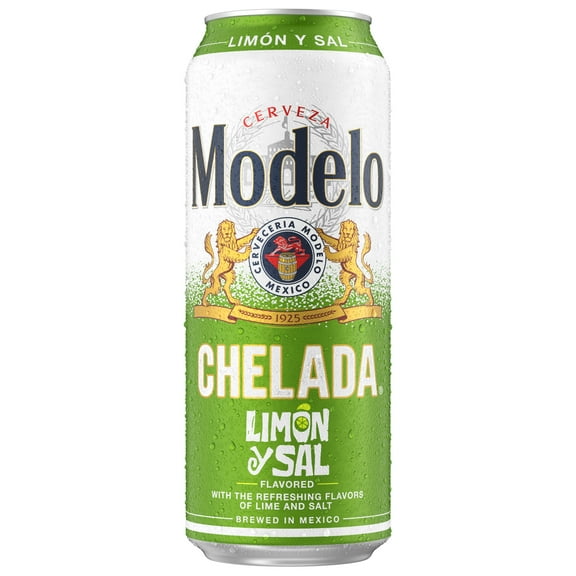 Modelo Chelada Limn y Sal Mexican Import Flavored Beer, 24 fl. oz. Single Beer Can, 3.5% ABV