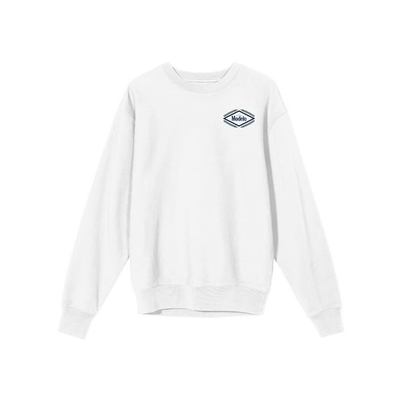 Modelo Diamond Frame Beer Logo Crew Neck Long Sleeve White Adult Sweatshirt-Small
