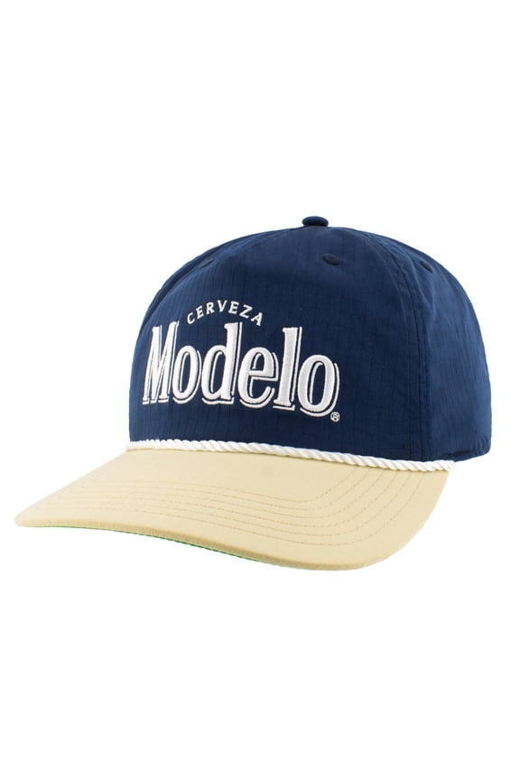 Embroidered Logo Tri Tone Snapback Hat with Rope