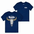 thumbnail image 1 of Modelo Especial 898248-2xlarge Fighting Spirit Cow Skull Front & Back Print T-Shirt - Blue - 2XL, 1 of 1