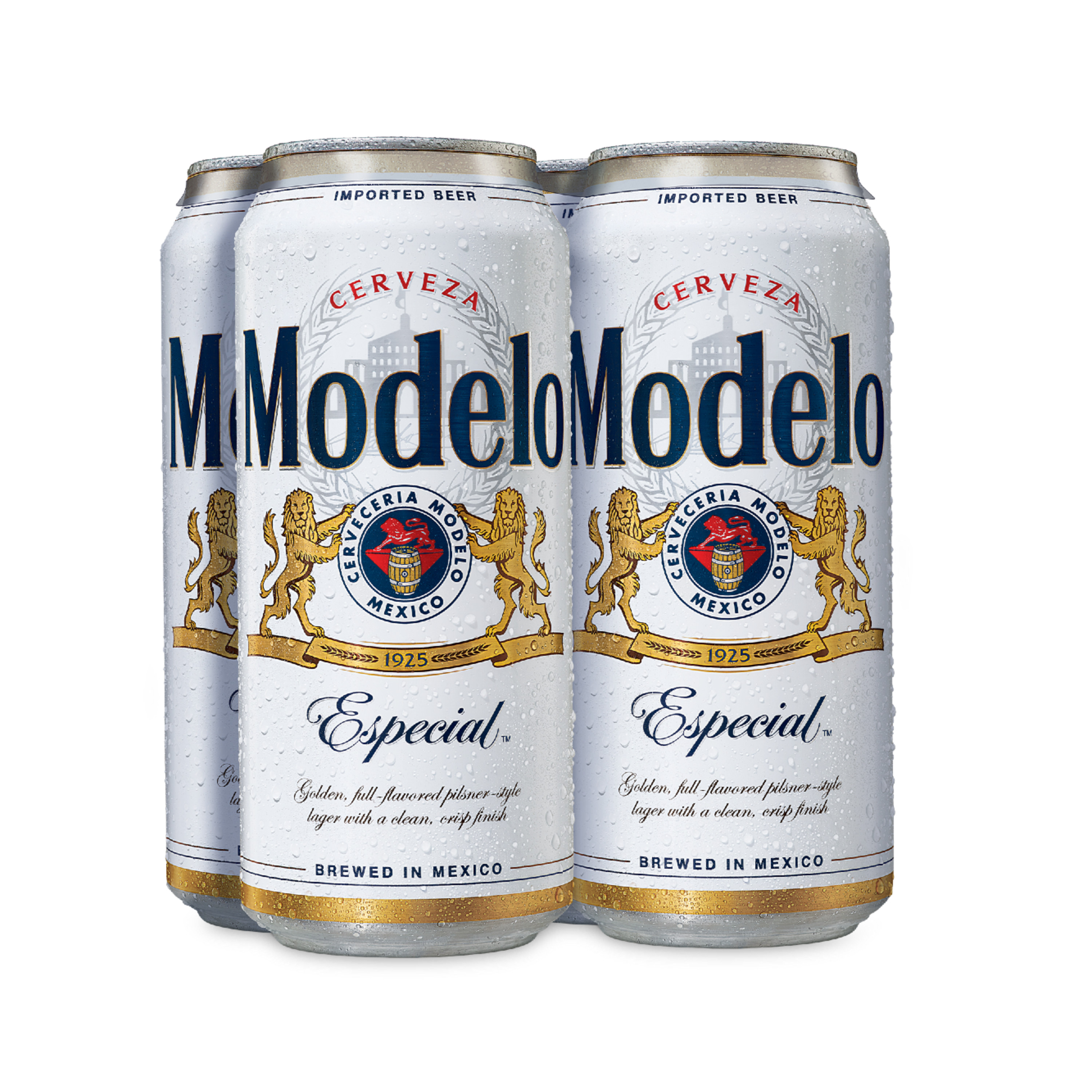 Modelo Especial Lager Mexican Beer, 4 Pack Beer, 16 fl oz Cans, 4.4