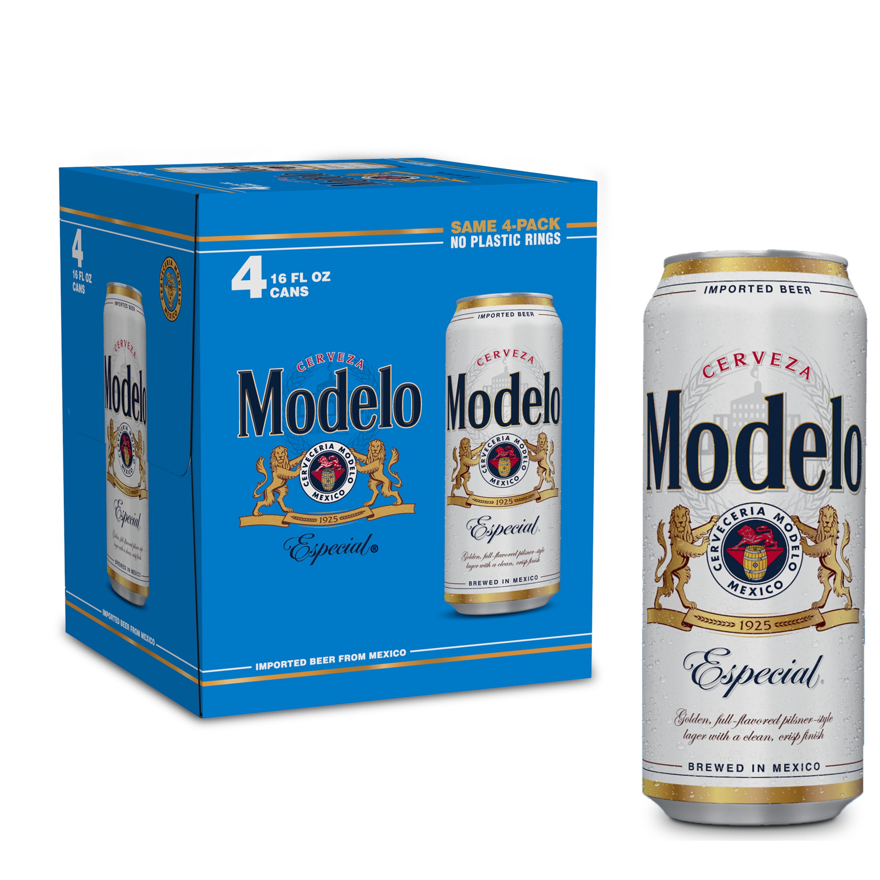 Modelo Especial Lager Mexican Import Beer, 4 Pack Beer, 16 fl oz Cans