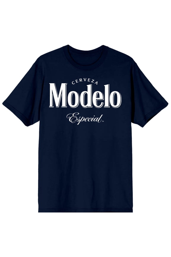 Modelo Especial Logo Men's Navy Crew Neck Tee - L