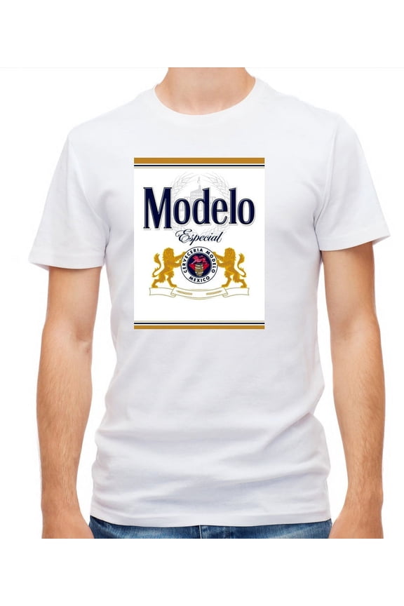 Modelo Especial Mexican Lager Beer, Short Sleeve White T Shirt Men F404