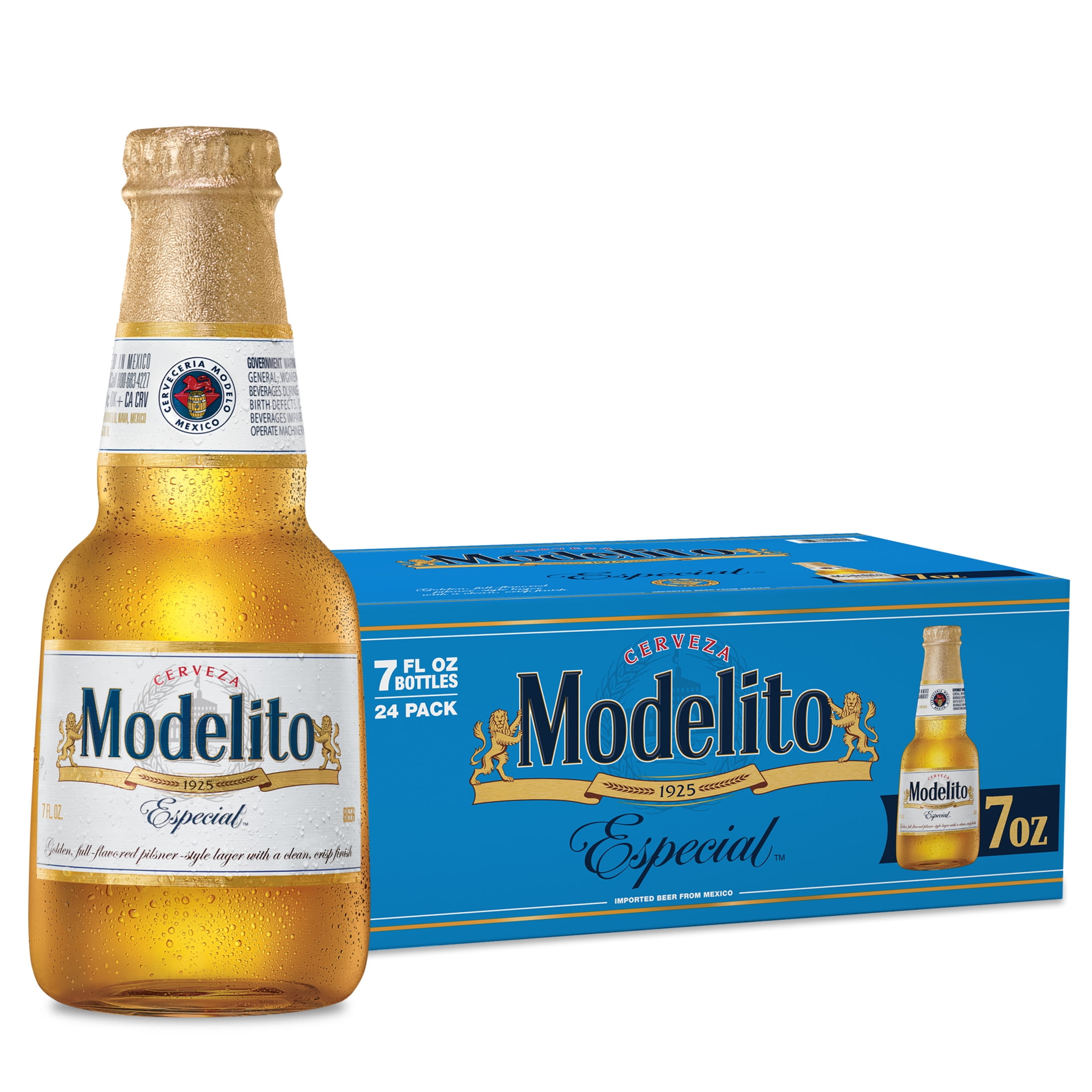 Modelo Especial Modelito Mexican Lager Import Beer, 24 Pack, 7 fl oz Glass Mini Bottles, 4.4% ABV