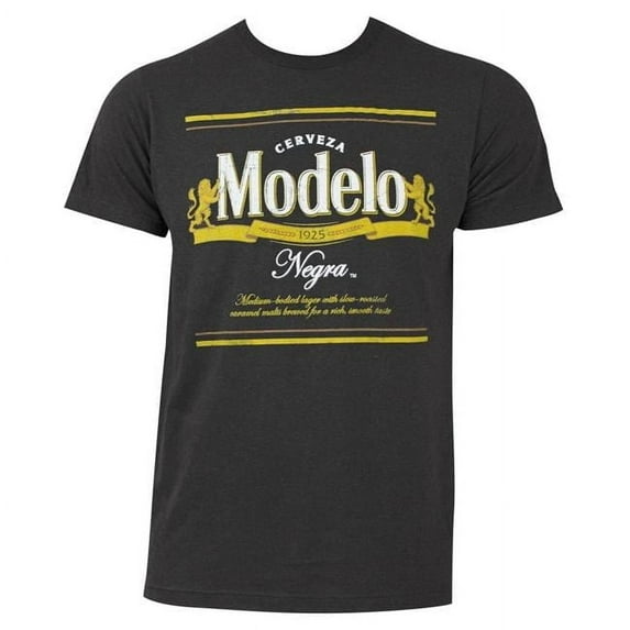 Modelo Especial Modelo Negra Gray Mens Beer Logo T-Shirt - Extra Large