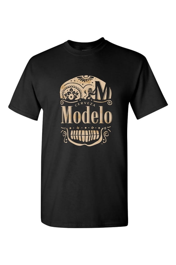 Modelo Especial T-Shirt Day of the Dead Gold Ink Graphic Design, for men & women, up to size 5XL