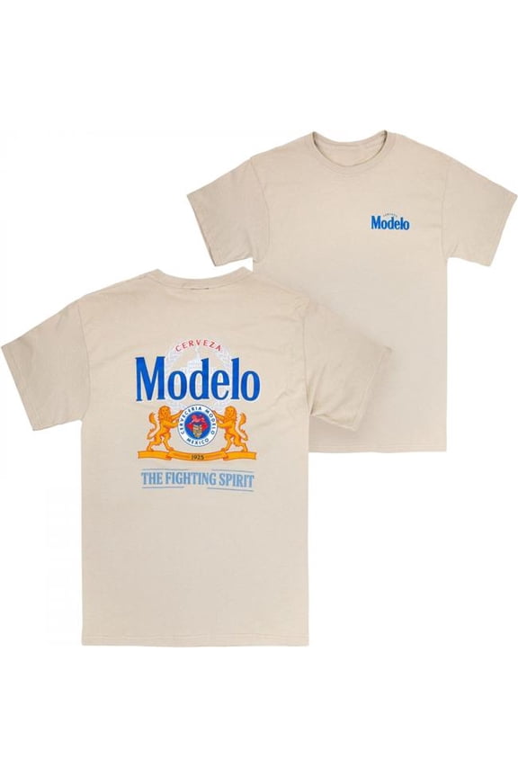 Especial 888938-xlarge The Fighting Spirit Front & Back Logo T-Shirt, Tan - Extra Large