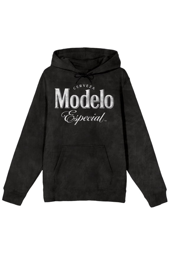 Modelo Especial Vintage Logo Adult Black Long Sleeve Hooded Sweatshirt - Small