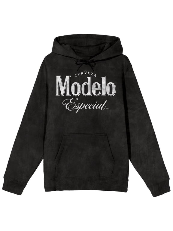 Modelo Especial Vintage Logo Adult Black Long Sleeve Hooded Sweatshirt - XL