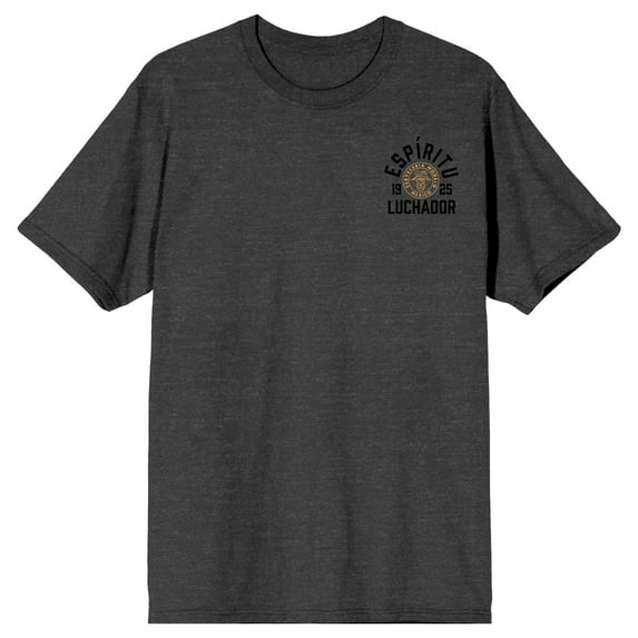 Modelo Espiritu Luchador 1925 Mexico Badge Crew Neck Short Sleeve Charcoal Heather Men's T-shirt
-Large