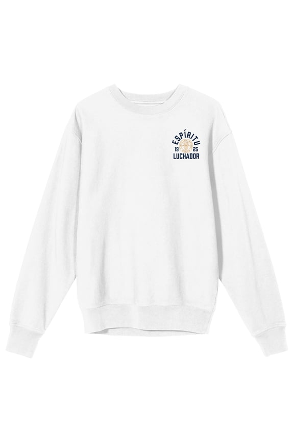 Modelo Espiritu Luchador The Fighting Spirit Crew Neck Long Sleeve White Adult Sweatshirt
-3XL