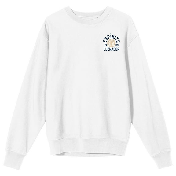 Modelo Espiritu Luchador The Fighting Spirit Crew Neck Long Sleeve White Adult Sweatshirt
-Medium