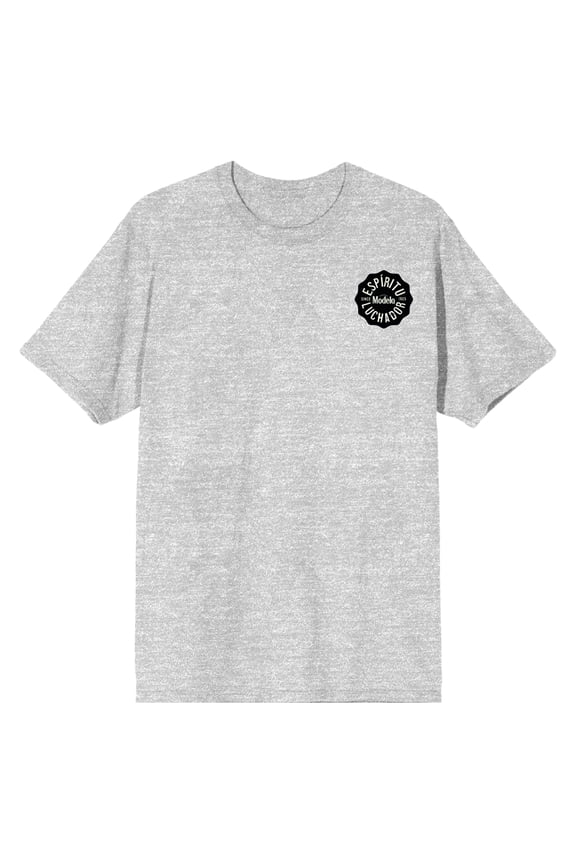 Modelo Logo Chain Link Gate Background Crew Neck Short Sleeve Athletic Heather Men's T-shirt-XS