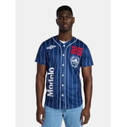 Men's and Big Men's Front Back Graphic Button Up Baseball Jersey, Sizes XS-5XL