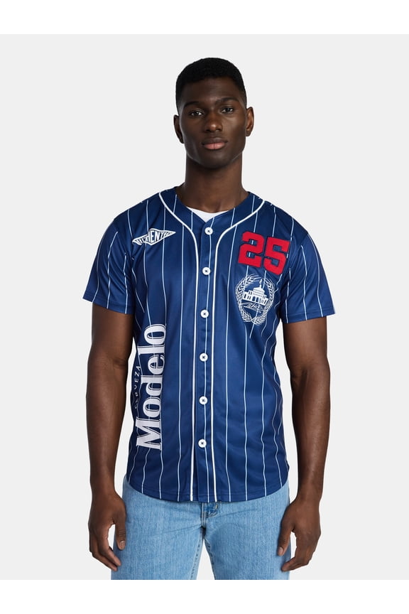 Men's & Big Men's Graphic Button Up Jersey, Sizes XS-5XL
