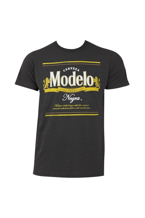 Modelo Negra Gray Men's Beer Logo T-Shirt