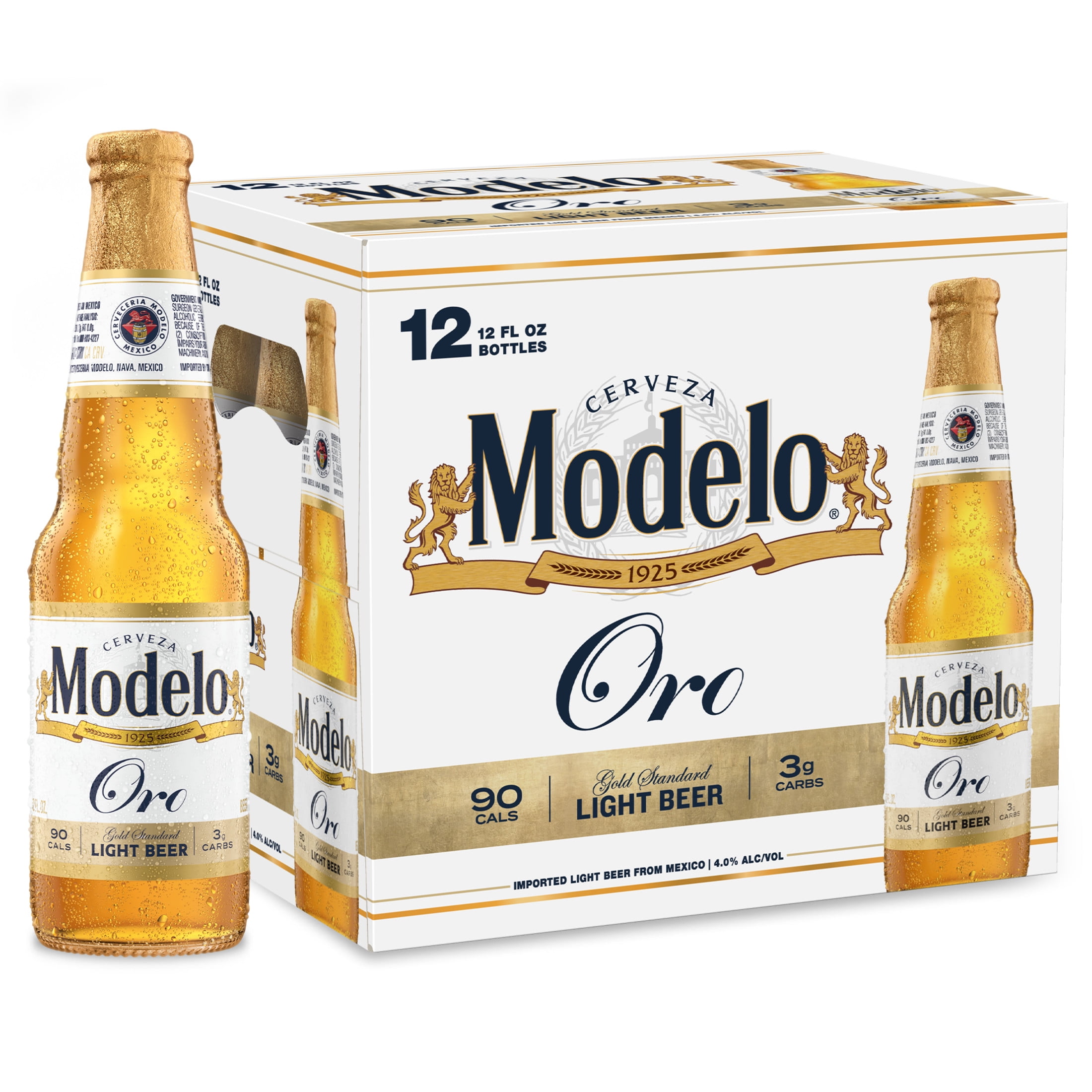 Modelo Oro Mexican Lager Import Light Beer, 12 Pack 12 fl. oz. Bottles, 4.0% ABV