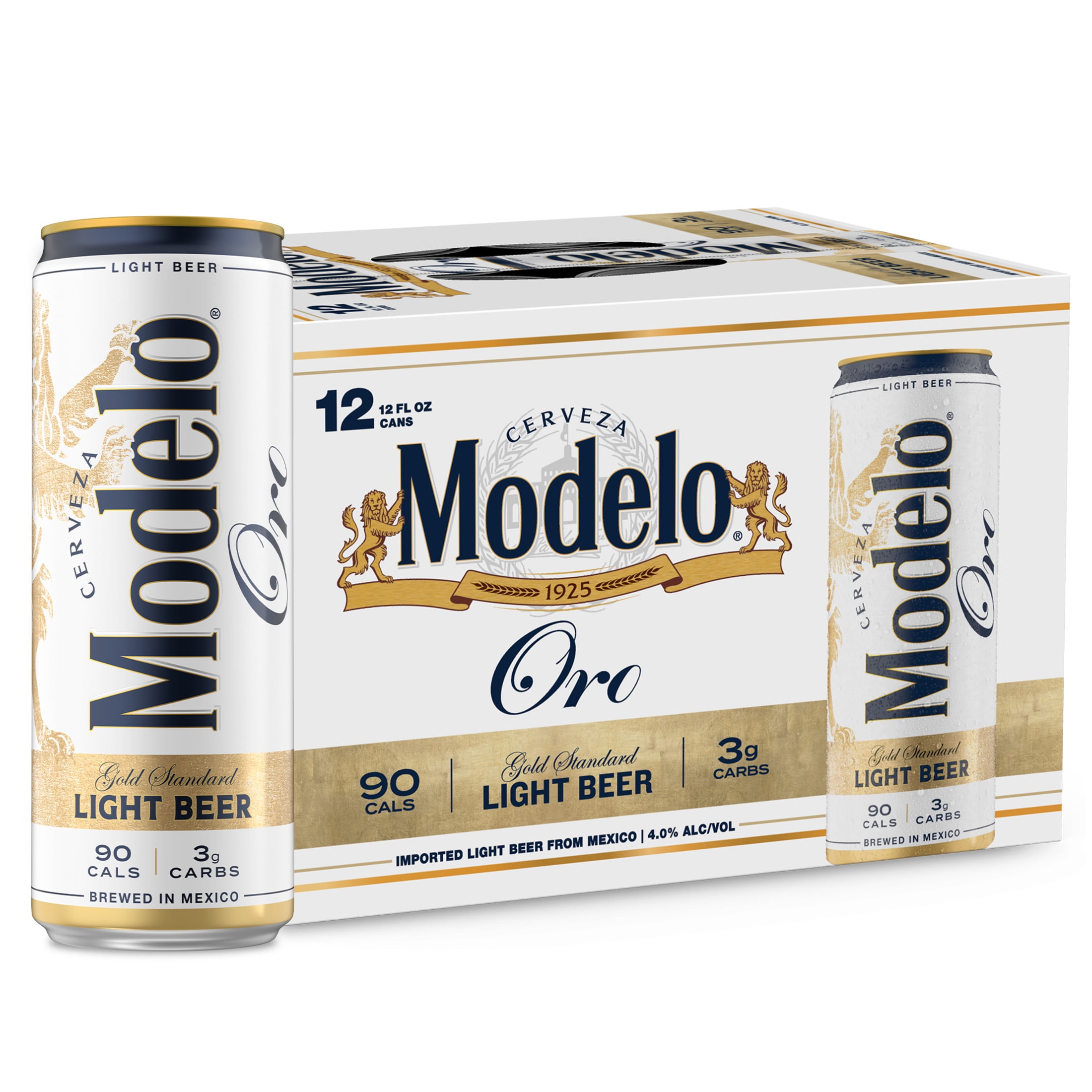 Modelo Oro Mexican Lager Import Light Beer, 12 Pack 12 fl. oz. Cans, 4.0% ABV