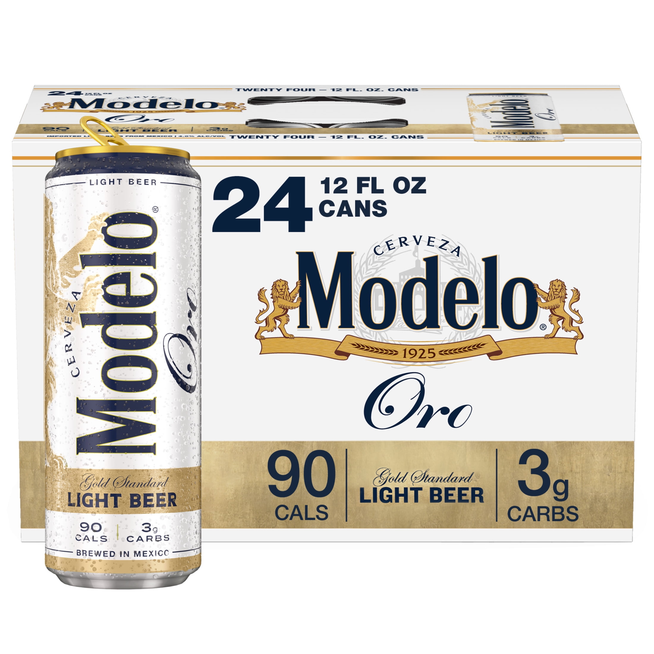 Modelo Oro Mexican Lager Import Light Beer, 24 pack 12 fl. oz. Cans, 4.0% ABV