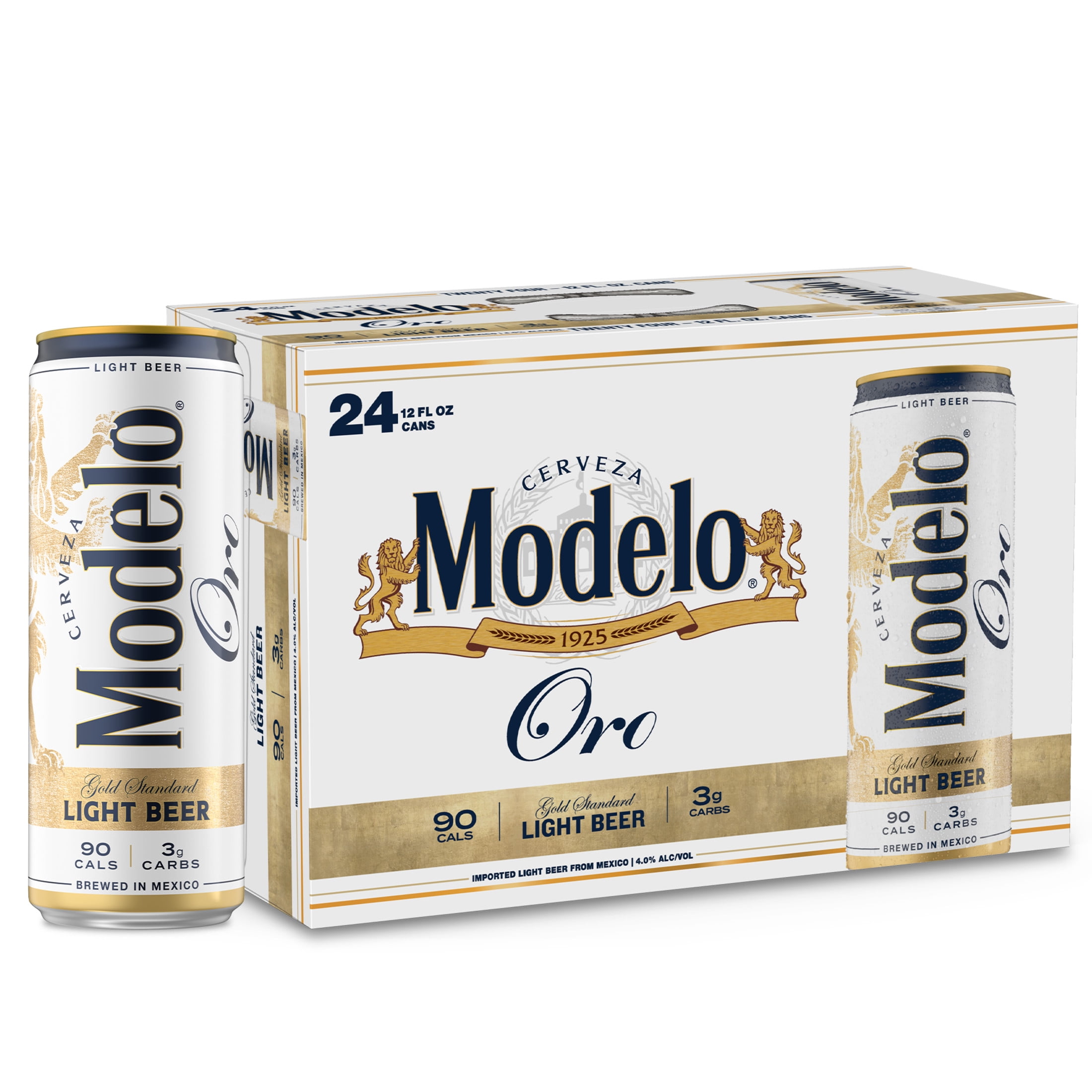 Modelo Oro Mexican Lager Import Light Beer, 24 Pack 12 fl. oz. Cans, 4.0% ABV