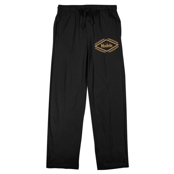 Modelo Oval Logo Men's Black Sleep Pajama Pants-Large