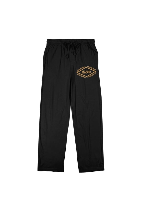 Modelo Oval Logo Men's Black Sleep Pajama Pants-XXL
