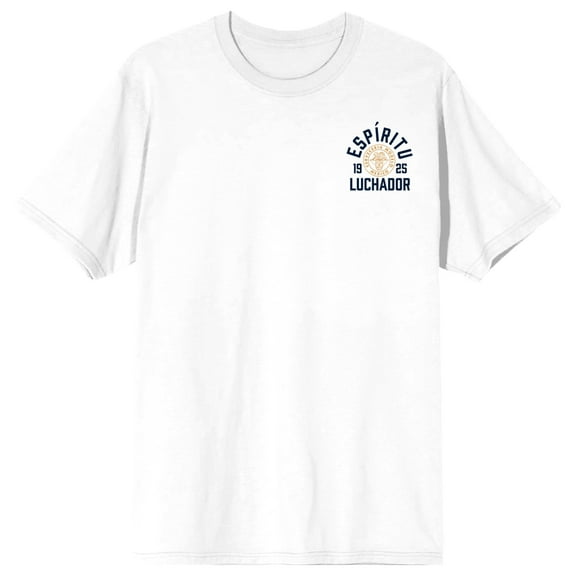 Modelo The Fighting Spirit Crew Neck Short Sleeve Men's White T-shirt-Medium