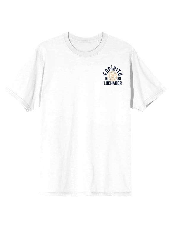 Modelo The Fighting Spirit Crew Neck Short Sleeve Men's White T-shirt-XXL