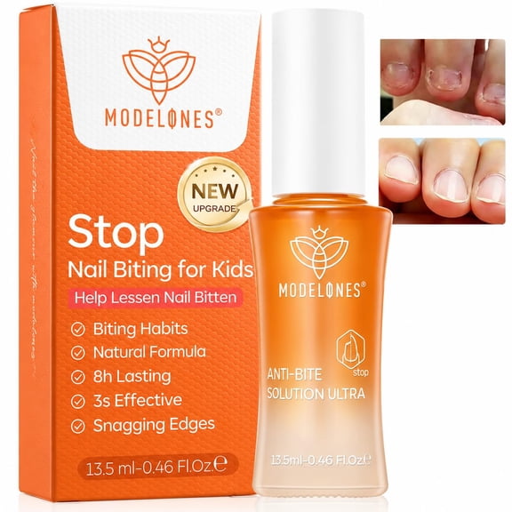 modelones Nail Biting Prevention for Kids, New Thumb Sucking Deterrent, Bitter No Bite Nail Polish, Stop Biting Nails Repair for Damged Nails Care, 0.46 fl oz, Safe & Effective For Age 1+