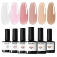 thumbnail image 1 of Modelones Gel Nail Polish 6 Colors Transparent Jelly Milky White Sheer Pink Neutral Nude Gel Polish Nail Soak off Nail Polish French Nail Art Manicure DIY Home Salon Gift for Women, 1 of 9