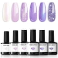 thumbnail image 1 of Modelones Purple Glitter Gel Nail Polish Set, 6 Colors Shimmer Violet Mermaid Gel Nail Cat Eye Sparkle Soak Off Led Nail Polish for Women Girl DIY Nail Art Gift, 1 of 10