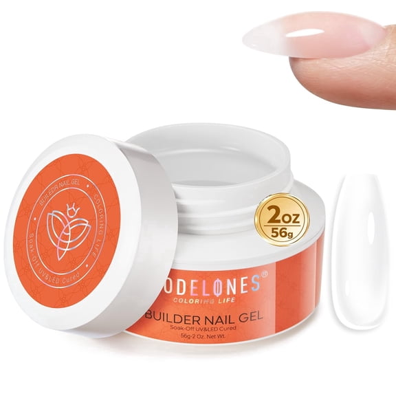 modelones Builder Nail Gel, 10-in-One Builder Clear Hard Gel 2oz, High Thickness for Extension Apex Building Sculpting Overlays Home Salon LED Cured