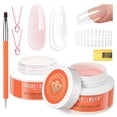 thumbnail image 1 of modelones Gel Builder for Nails 2 Colors, 10-in-One Builder Hard Gel Nail Kit Clear Nude with Dual End Brush, Acrylic Clamps, 100PCS Paper Forms for Sculpting Extension Overlays Salon LED Cured, 1 of 9