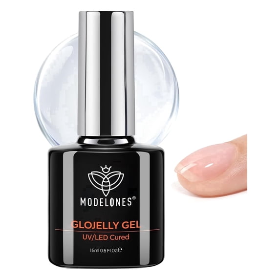 modelones Builder Top Coat Gel Nail Polish, 15 ML No Wipe Clear Gel Polish Chrome Bond Ultra Gloss for Cat Eye Apex Building Nails Strengthener Extension Long Last Soak Off U V Manicure Gift for Wome