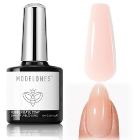 modelones Rubber Builder Nail Gel Base Coat, Jelly Nude Translucent Builder Base Nail Gel Thickening Strengthening Building Apex for Beginner DIY Salon at Home