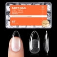 thumbnail image 1 of Modelones Almond Gel Nail Tips, 240PCS Pre-Etched 40 Grit Half Matte Clear Full Cover Soft Gel Nails, 15 Sizes Medium Almond Fake Nail Tips for DIY Extensions Press On Nails for Women, 1 of 7