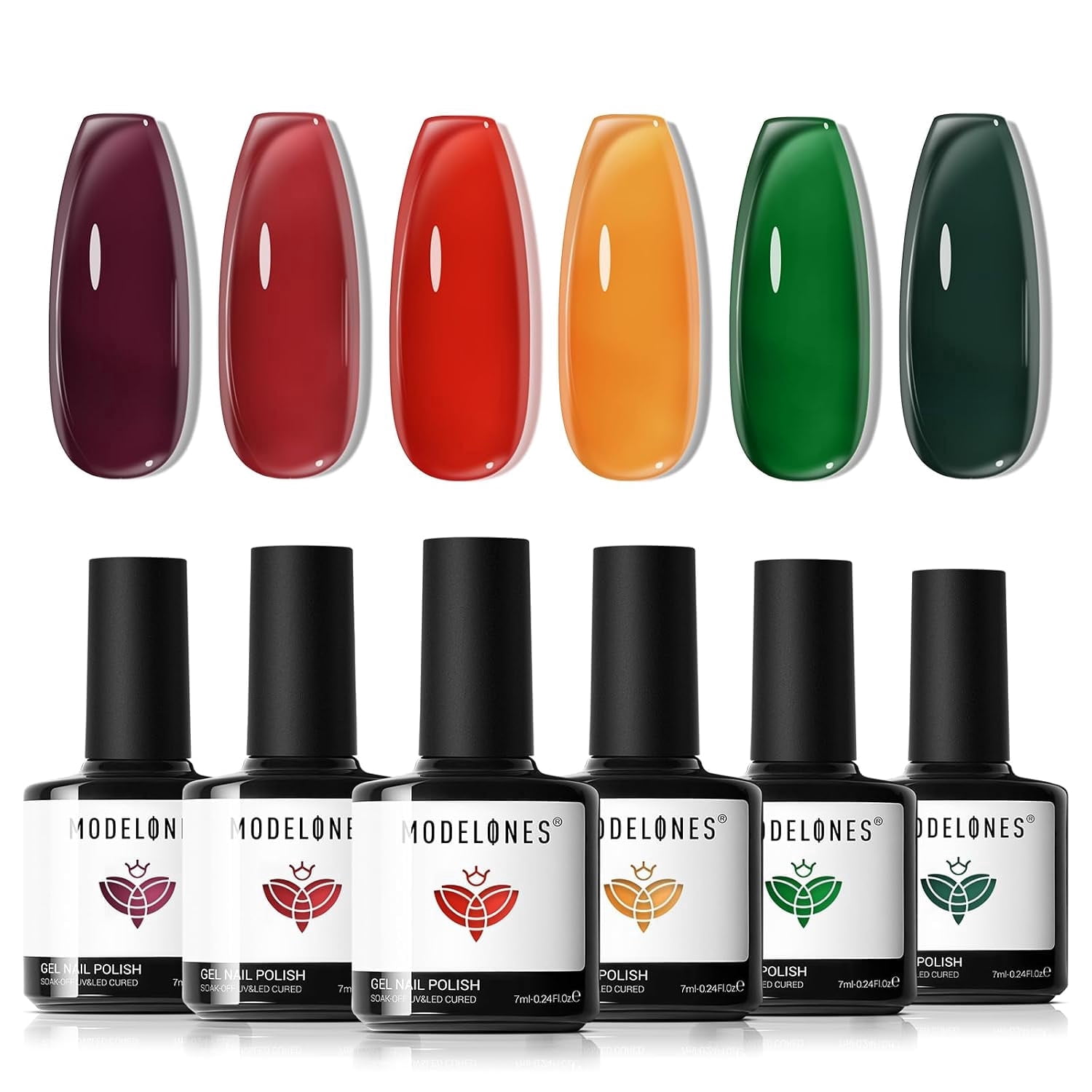 modelones Gel Nail Polish Set- 6 Colors Chocolate Brown Coffee Gel