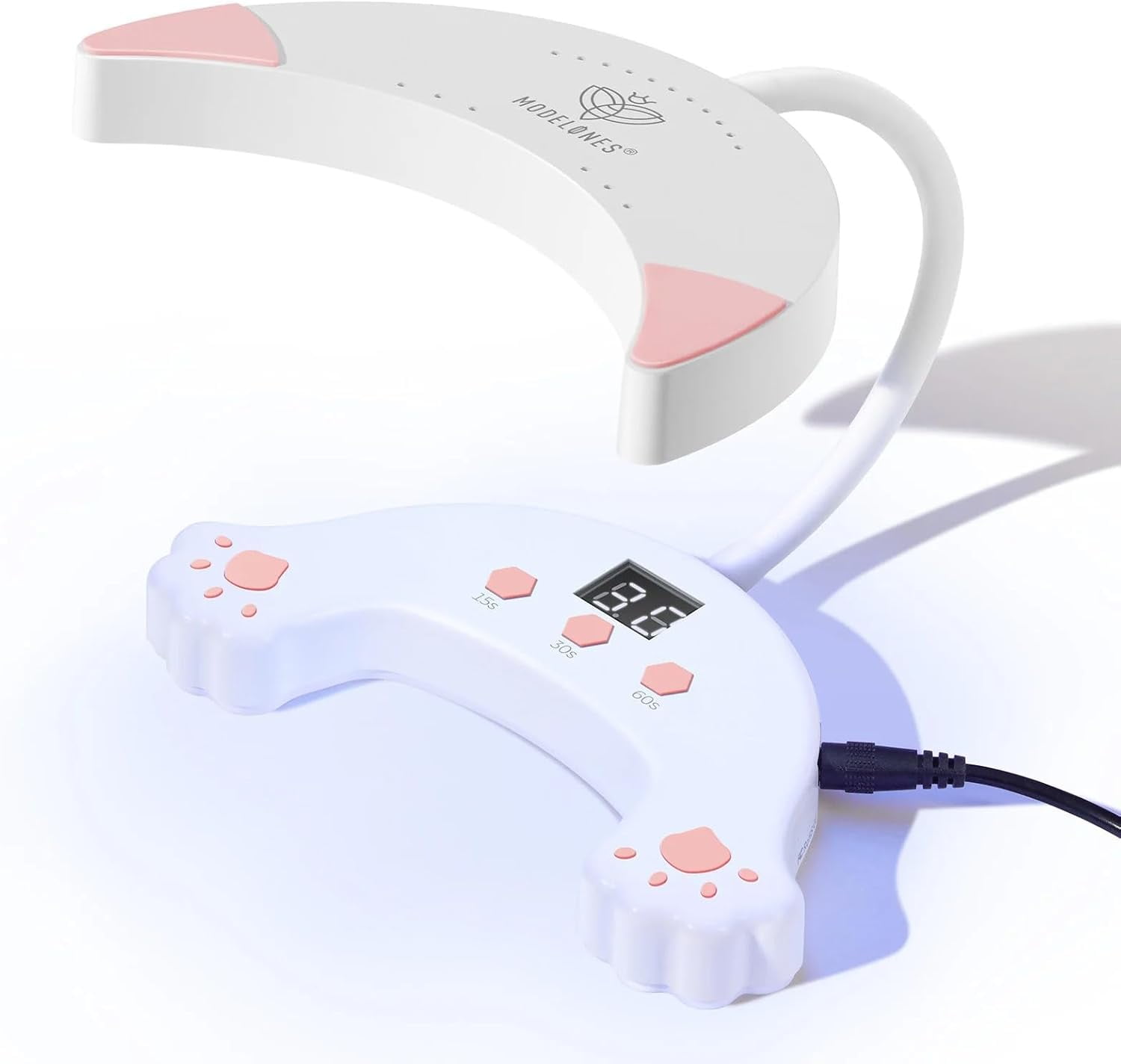 modelones UV LED Nail Lamp, Gooseneck UV Light for Gel Nails, 48 W Nail Light for Gel Nail Polish with 3 Timers and LCD Display, LED Nail Lamp for Fast Curing