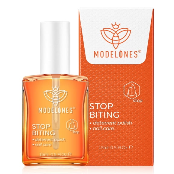 modelones Nail Biting Treatment, No Bite Nail Polish, Thumb Sucking Deterrent, Promotes Fast Nail Growth, Stop Nail Biting, Easy Application, Quick-Drying Bitter Nail Polish 0.5 Fl Oz