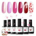 thumbnail image 1 of modelones Gel Nail Polish Set, 6 Colors Pitaya Hot Pink Gel Polish Mermaid Pink Red Love-heart Glitter Gel Polish Red Cat Eye Nail Gel Polish W Magnet & Pen Soak Off LED Easter Nail Art DIY Gift, 1 of 9