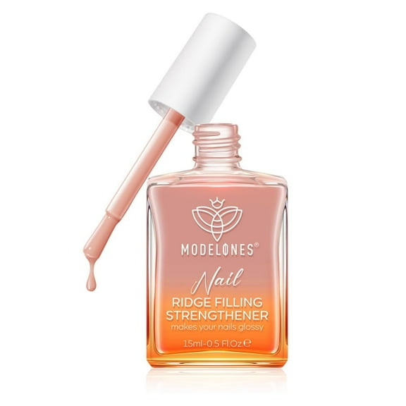 modelones Nail Strengthener Ridge Filler for Nails Repair Kits Jelly Nude Nail Polish for Thin Weak & Damaged Nails Hardener for Nail Protection, Nail Care, 15ml