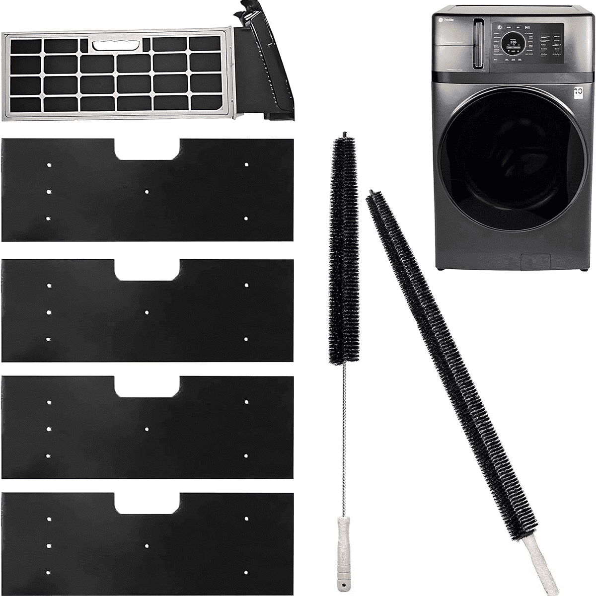 Models: PFQ97HSPVDS  GE Washer Dryer Combo WH01X35719 Lint Filter replacement with dryer vent brush  Lint Filter for Ge Washer Dryer Filter Sponge Hand Washable and Reusable