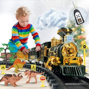 Models Train Set Toy, Large Size Dinosaurs Electric Train Toy with Remote, Lights, Dinosaurs, Steam Gift for Boys