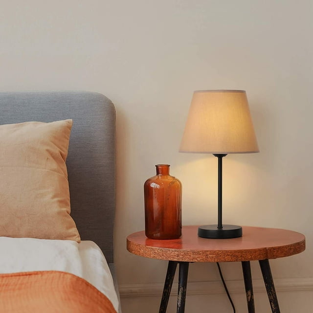 Modern Bedroom End Night Stand Lamps - Pair of Small Bedside Table ...