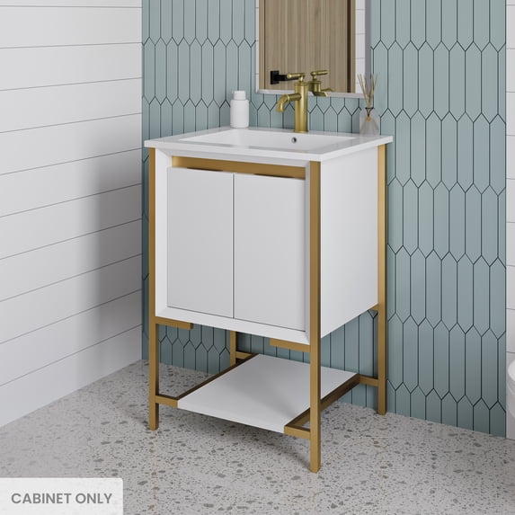 Modena 24" Freestanding Bathroom Vanity Cabinet without Top in White