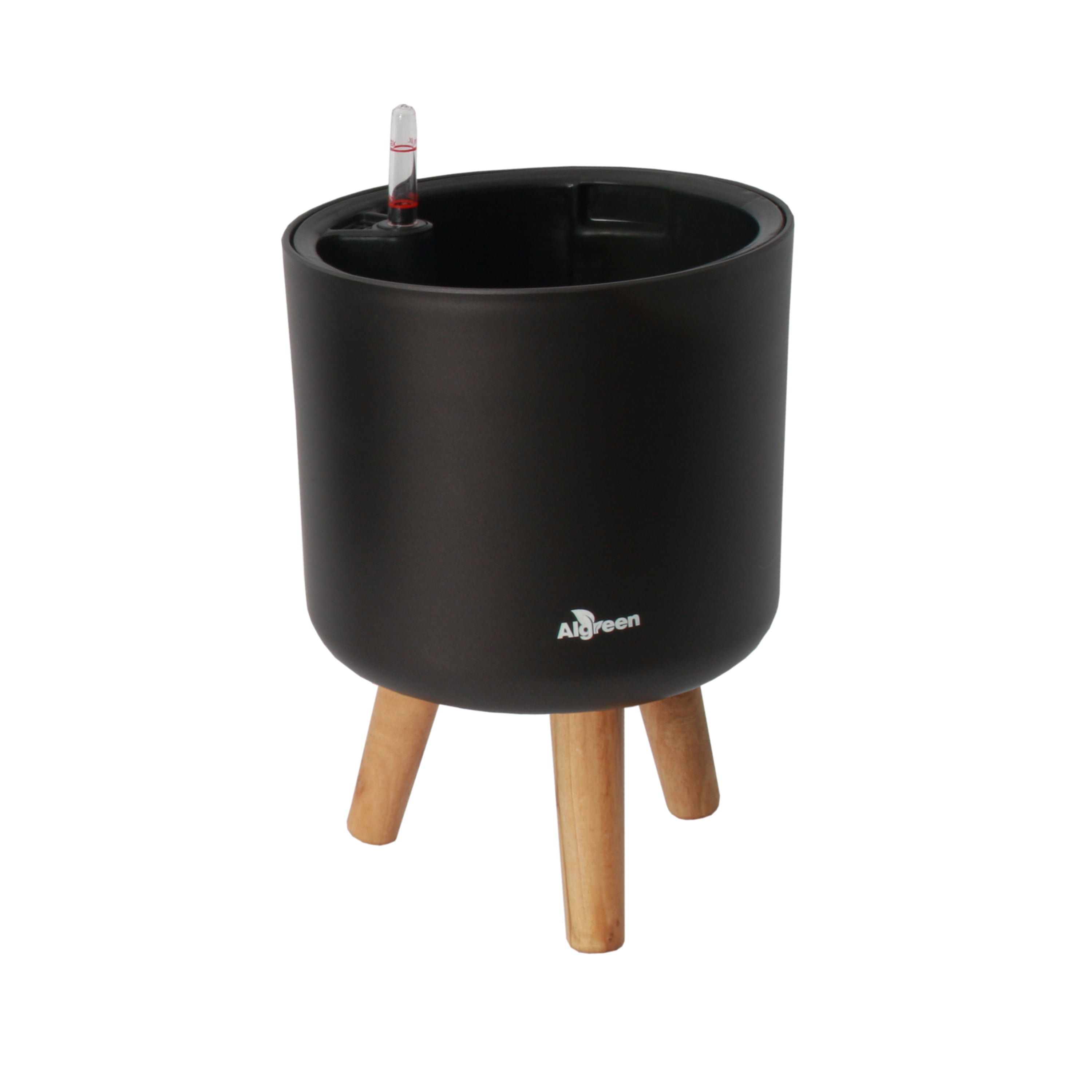 Algreen Modena 8.5" Self-Watering Planter with Stand, Matte Mocha