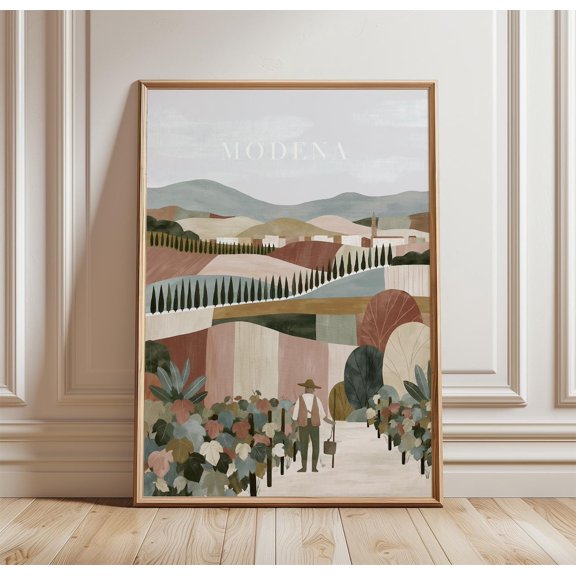 Modena Countryside Italian Landscape Print Wall Art, Unframed Paper Print