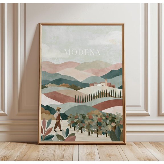 Modena Countryside Italian Landscape Print Wall Art, Unframed Paper Print