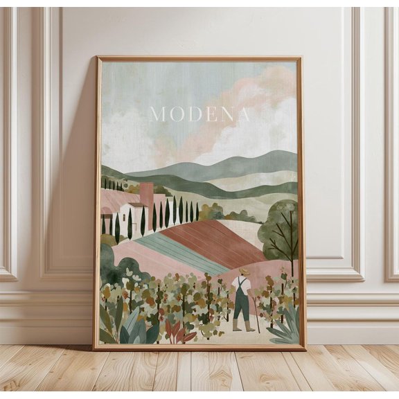 Modena Countryside Italian Landscape Print Wall Art, Unframed Paper Print
